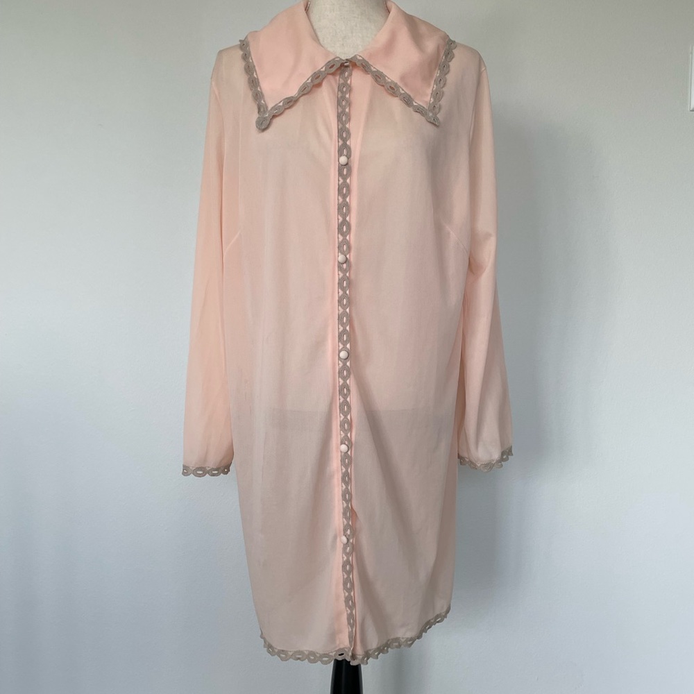 Vintage Formfit Rogers Peach Gown and Robe Set - Picture 6 of 14